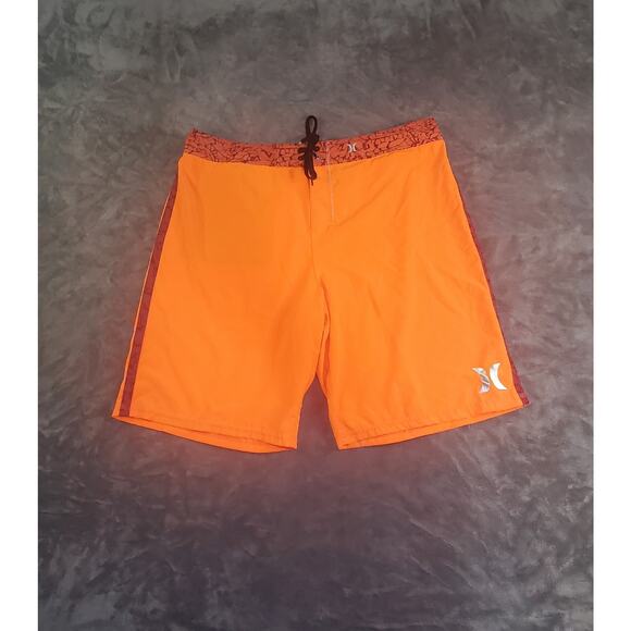 Hurley Size 38 Phantom Beach Board Shorts Orange Beach Surf C28-7 - Picture 1 of 8